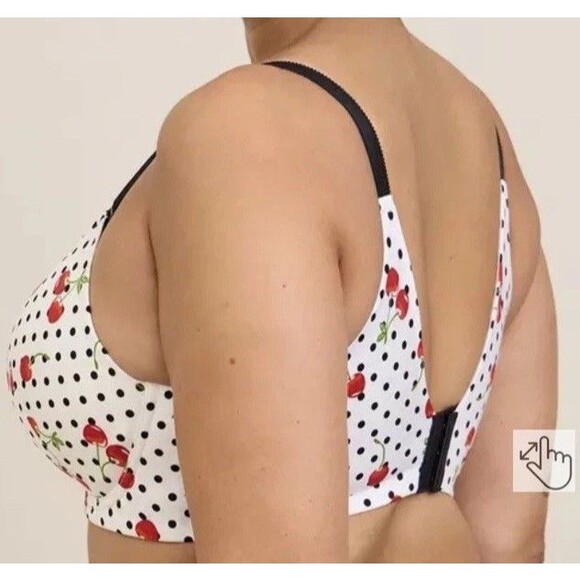 Torrid Curve Dream Wire-Free Push-Up Bra Sz44DD Novelty Polka Dot Cherry Print - Picture 13 of 13